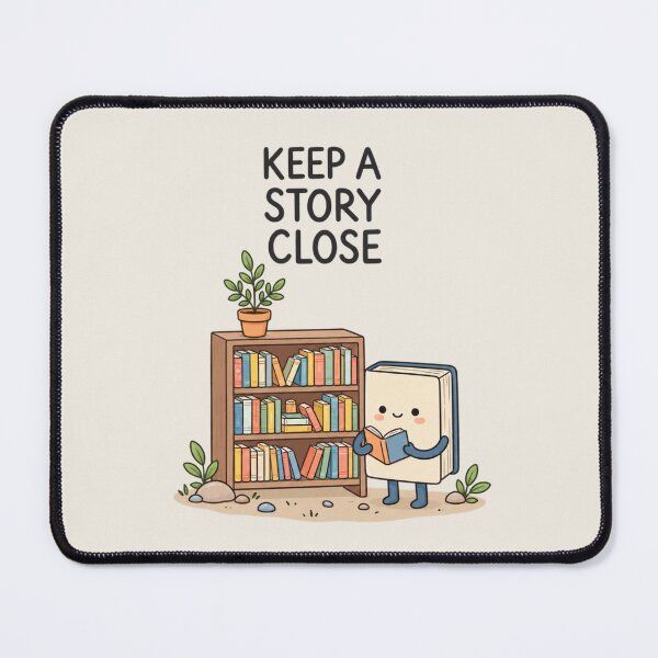Item preview, Keep A Story Close | Cute Book Lover Reading Illustration designed and sold by MrDev.