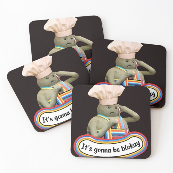Item preview, Its Gonna Be Blokay Chef Sad Character Rainbow Quote designed and sold by theleftyworks.