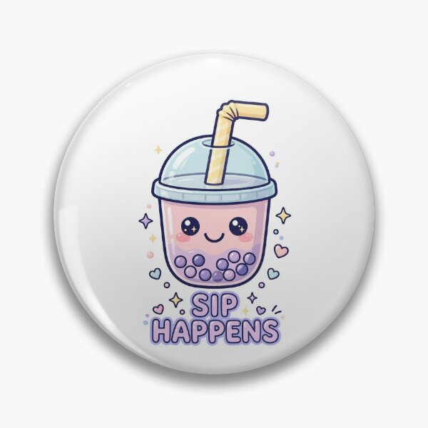 Item preview, Sip Happens - Kawaii Boba Tea Funny Quote designed and sold by Visual Dept..