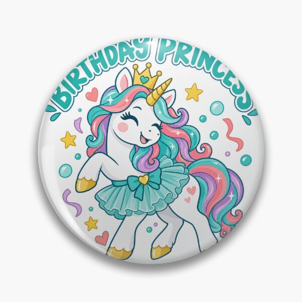 Item preview, Birthday Princess Unicorn with Crown and Stars designed and sold by skyartdesign.