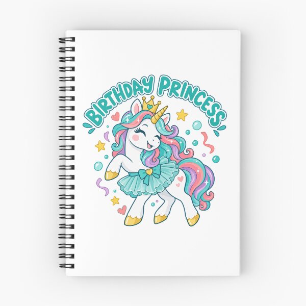 Item preview, Birthday Princess Unicorn with Crown and Stars designed and sold by skyartdesign.