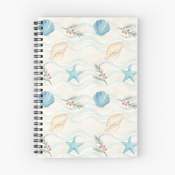 Item preview, Coastal Christmas Seashell & Starfish Wave Pattern – Beach Holiday Design designed and sold by Sea Gem.