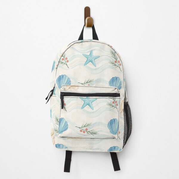Item preview, Coastal Christmas Seashell & Starfish Wave Pattern – Beach Holiday Design designed and sold by Sea Gem.