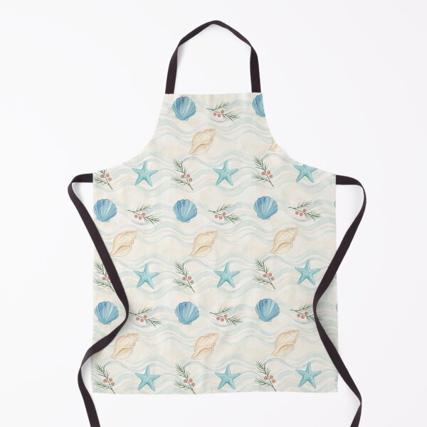 Item preview, Coastal Christmas Seashell & Starfish Wave Pattern – Beach Holiday Design designed and sold by Sea Gem.
