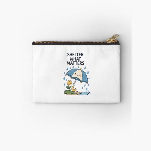 Item preview, Shelter What Matters | Cute Umbrella Rain Inspirational Illustration designed and sold by MrDev.