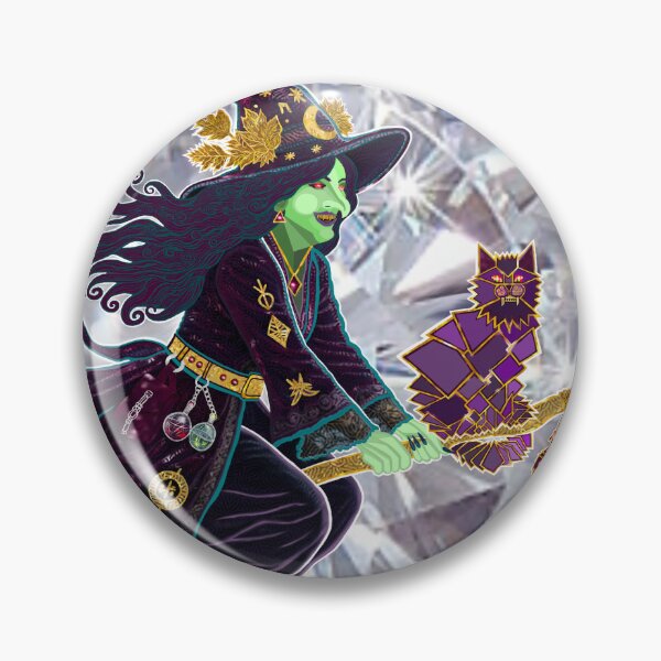 Item preview, Celestial Witch and her Origami Cat with the Golden Broom designed and sold by Maruly.