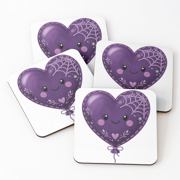 Item preview, Cute Halloween Purple Spiderweb Heart Balloon designed and sold by takeng07.