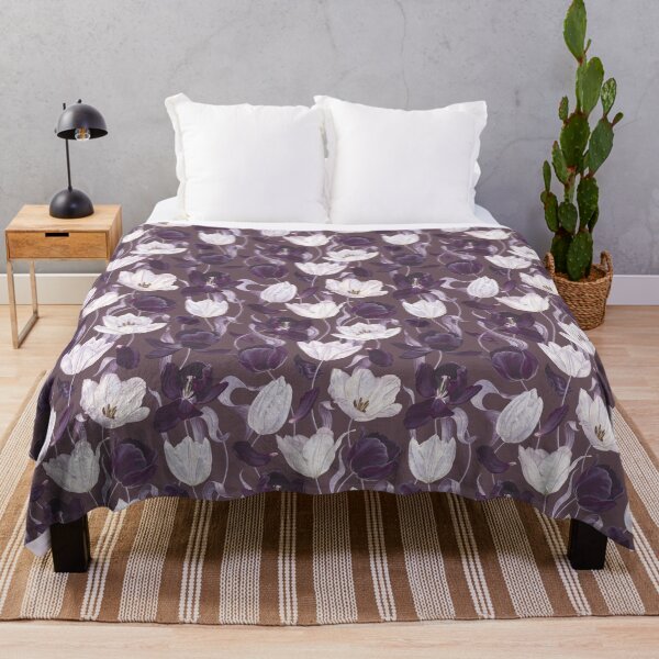 Item preview, Dusty Purple Tulip Floral Pattern | Solitude Quote ❝I am Alone❞ designed and sold by ​Jyoti Digital Artist.