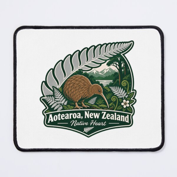 Item preview, Aotearoa New Zealand Native Heart Kiwi Bird Silver Fern Souvenir designed and sold by JonesFlora2025.