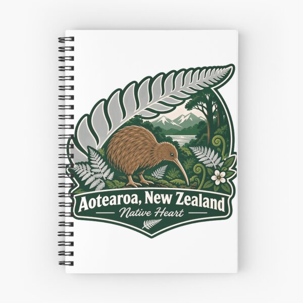 Item preview, Aotearoa New Zealand Native Heart Kiwi Bird Silver Fern Souvenir designed and sold by JonesFlora2025.