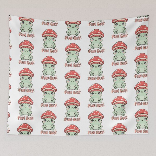 Item preview, Fun Guy - Cute Frog with Mushroom Hat Pun designed and sold by Visual Dept..