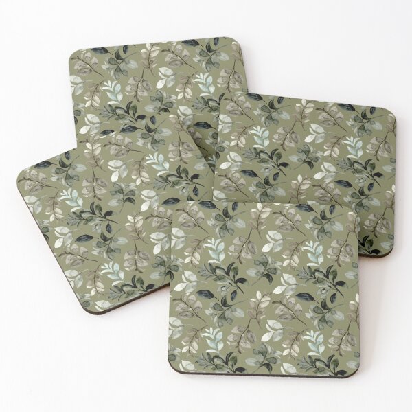 Item preview, Sage Green Floral Leaf Pattern | Motivational Quote "Peace" designed and sold by ​Jyoti Digital Artist.