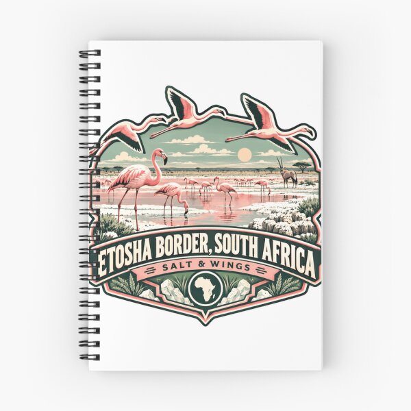 Item preview, Etosha Border, South Africa Salt & Wings Flamingo Wildlife Safari Africa Traveler designed and sold by JonesFlora2025.