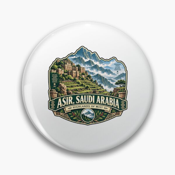 Item preview, Asir, Saudi Arabia Highlands Of Mist Travel Destination Resident designed and sold by RetroMini2026.