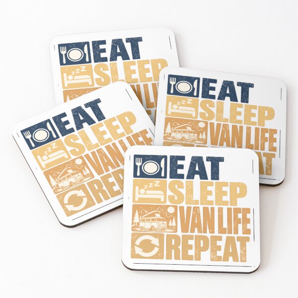 Item preview, Eat Sleep Van Life Repeat Camper Van Dweller Road Trip Camping Travel Adventure designed and sold by NeedForParks.