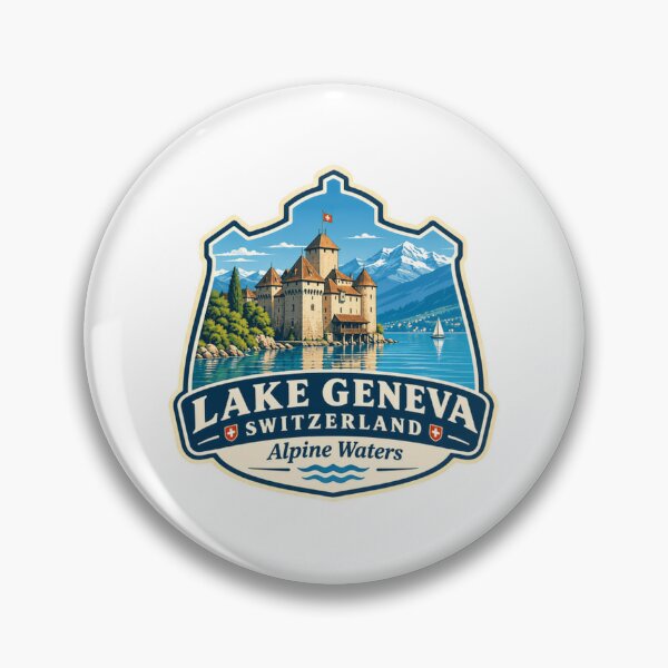 Item preview, Lake Geneva Switzerland Alpine Waters Swiss Alps Travel Souvenir designed and sold by JonesFlora2025.