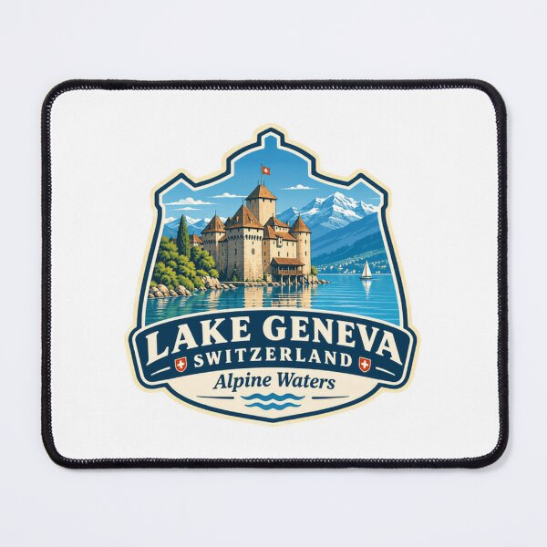 Item preview, Lake Geneva Switzerland Alpine Waters Swiss Alps Travel Souvenir designed and sold by JonesFlora2025.