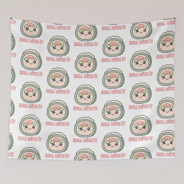 Item preview, Roll With It - Kawaii Sushi Maki Pun designed and sold by Visual Dept..