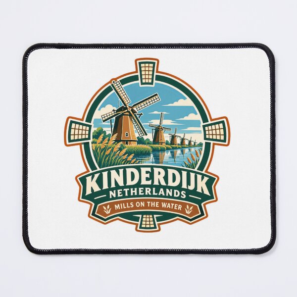 Item preview, Kinderdijk Netherlands Mills On The Water Dutch Travel Landmark Souvenir designed and sold by RetroMini2026.