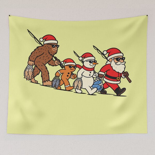 Item preview, Bigfoot Santa Fishing Christmas designed and sold by Nature Explore Game.
