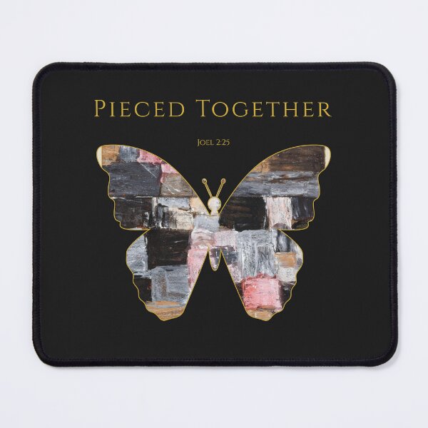 Item preview, Pieced Together Patchwork Butterfly Christian Art Scripture Restoration Gift Many Parts One Beauty Joel 2 25 designed and sold by KittenAndCo.