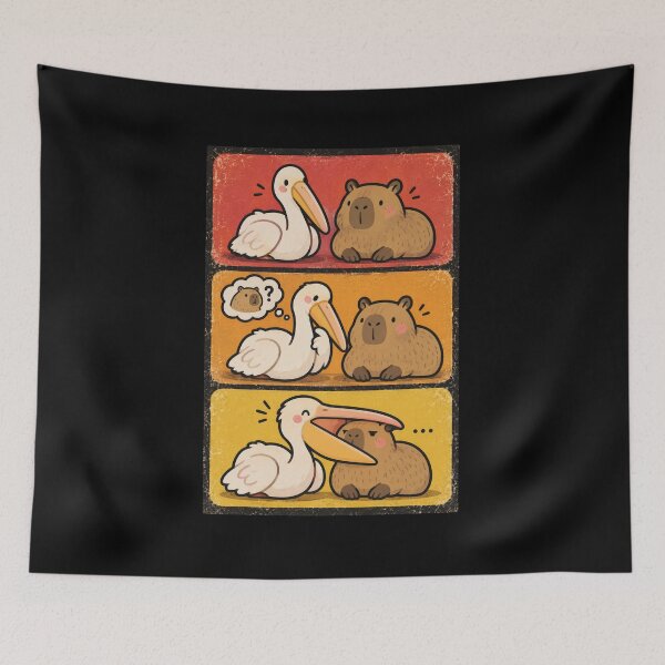 Item preview, Pelican x capybara friends designed and sold by The  Knick Knack Nook.