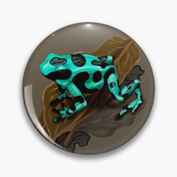 Item preview, Green and Black Arrow Costa Rica Frog in dry leaves designed and sold by Konopikyu.