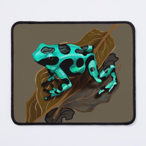 Item preview, Green and Black Arrow Costa Rica Frog in dry leaves designed and sold by Konopikyu.