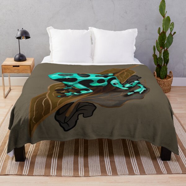 Item preview, Green and Black Arrow Costa Rica Frog in dry leaves designed and sold by Konopikyu.