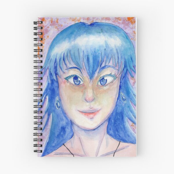 Item preview, Water Goddess - Blue Haired Watercolor Portrait designed and sold by Junpeiberry.