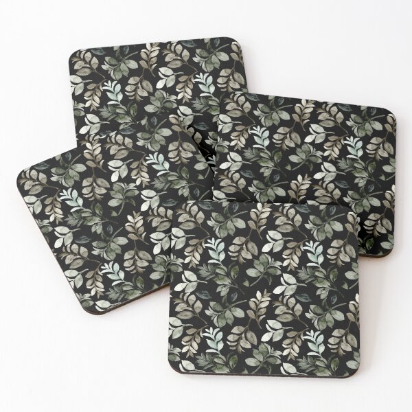 Item preview, Dark Moody Watercolor Botanical Leaf Seamless Pattern  designed and sold by ​Jyoti Digital Artist.