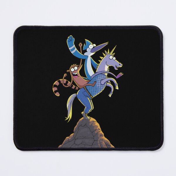 Item preview, Mordecai and Rigby riding a unicorn designed and sold by YChangShop.