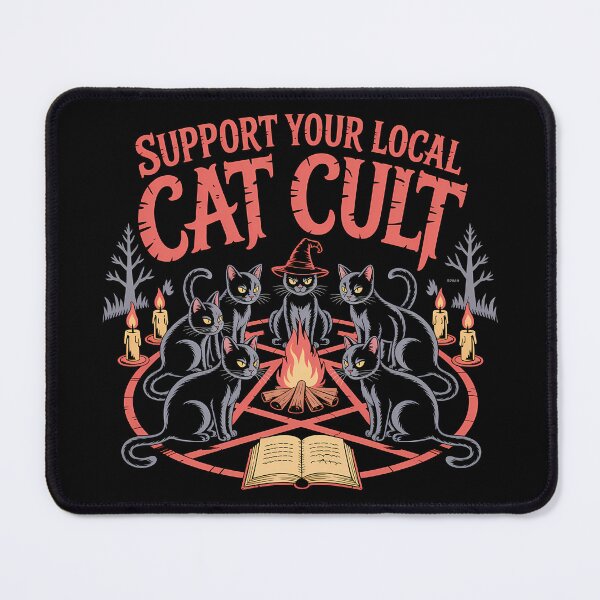 Item preview, Support Your Local Cat Cult – Witchy Cats Campfire Design designed and sold by LoFizzy.