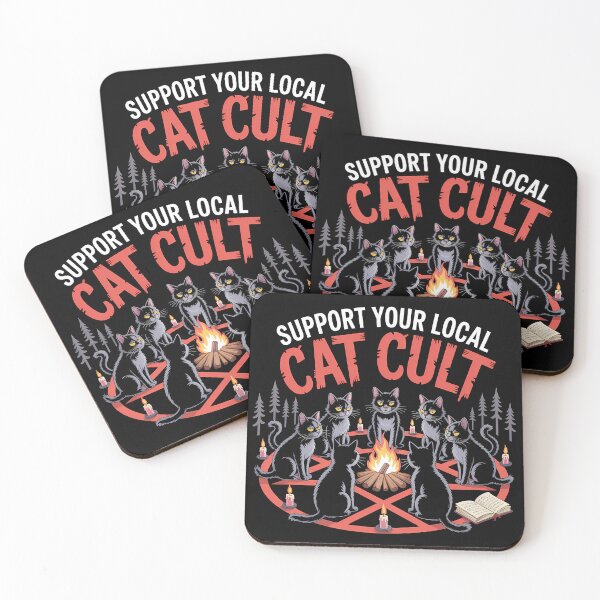 Item preview, Support Your Local Cat Cult – Witchy Cats Campfire Design designed and sold by LoFizzy.