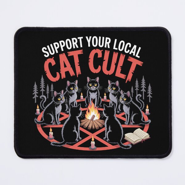 Item preview, Support Your Local Cat Cult – Witchy Cats Campfire Design designed and sold by LoFizzy.