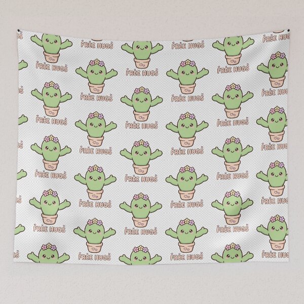 Item preview, Free Hugs - Funny Kawaii Cactus Ironic Gift designed and sold by Visual Dept..