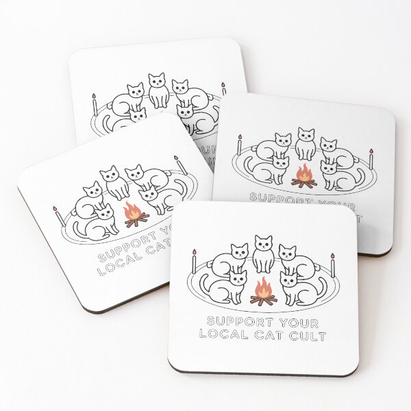 Item preview, Support Your Local Cat Cult – Witchy Cats Campfire Design designed and sold by LoFizzy.