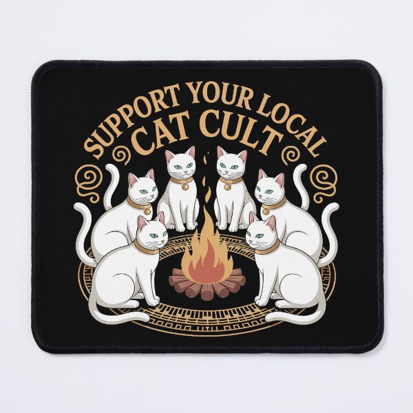 Item preview, Support Your Local Cat Cult – Witchy Cats Campfire Design designed and sold by LoFizzy.