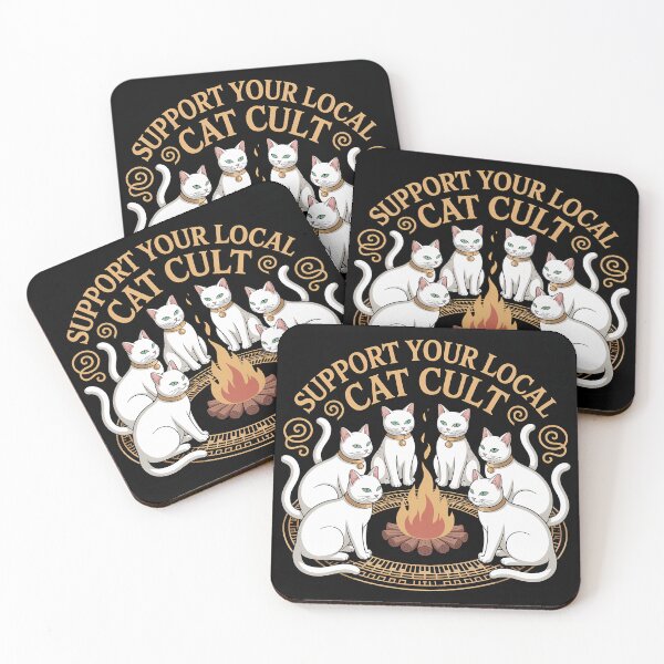 Item preview, Support Your Local Cat Cult – Witchy Cats Campfire Design designed and sold by LoFizzy.