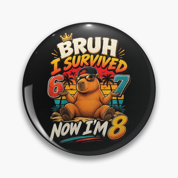 Item preview, Bruh I Survived 6 7 Now I'm 8 Capybara Eighth Birthday Boy Kids Party designed and sold by smithdosRO.