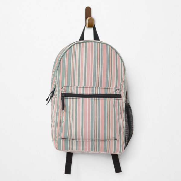 Item preview, Rose Sage Green and Cream Thin Stripe Pattern designed and sold by Mindful Wall Art Studio.