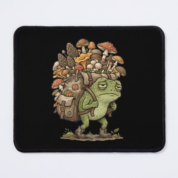 Item preview, Tired Frog Mushroom Foraging Cute Cottagecore Hiking designed and sold by DuckOddity.