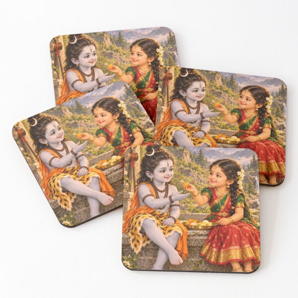 Item preview, Bala Shiva and Bala Parvati Sharing Sweets at Mount Kailash designed and sold by Homyar.