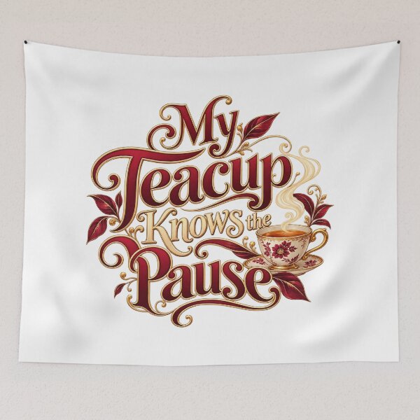 Item preview, My Teacup Knows the Pause Decorative Tea Art designed and sold by Bikivuno.