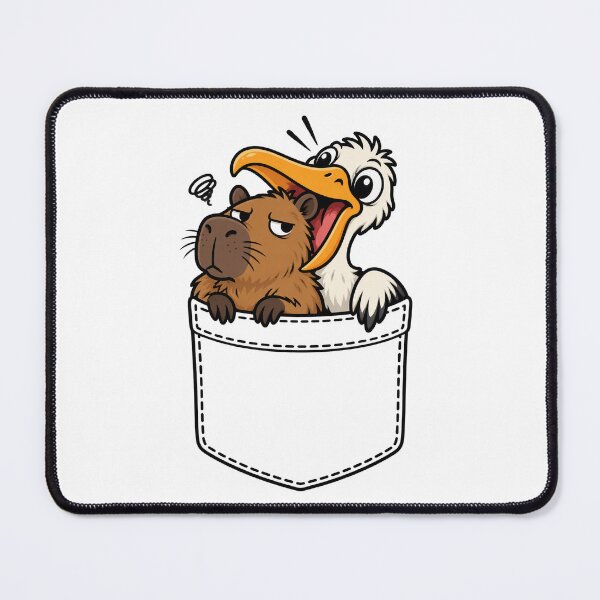 Item preview, Pelican trying to eat a capybara designed and sold by The  Knick Knack Nook.