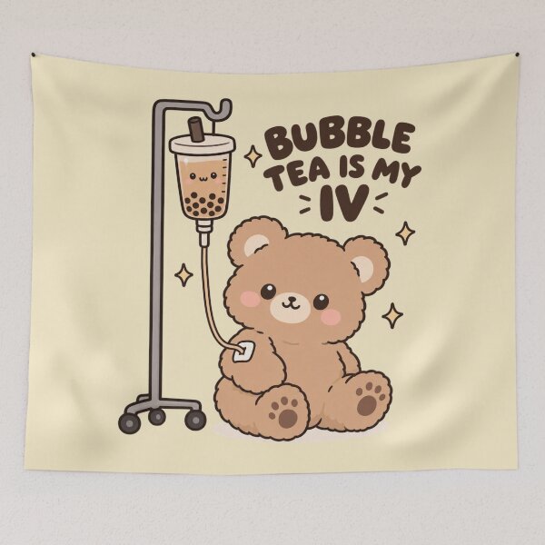 Item preview, Kawaii Boba Bear Bubble Tea My IV Drip Tee designed and sold by Yellowriversss.