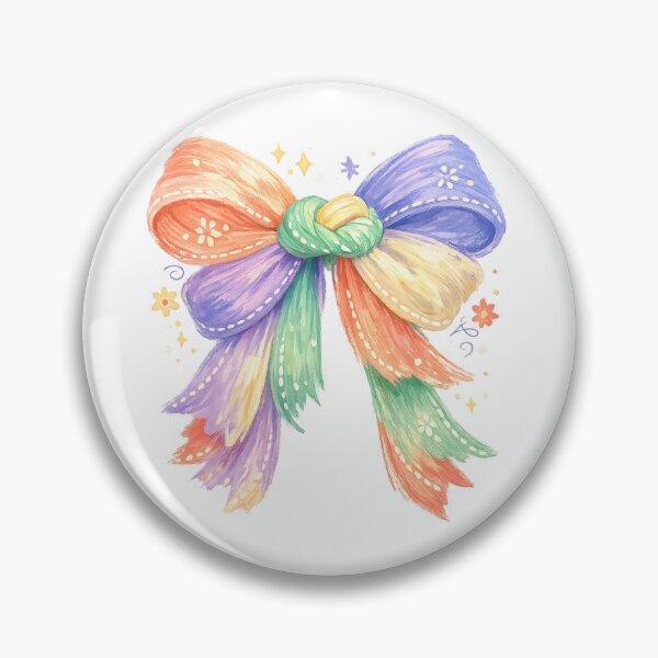 Item preview, Pastel Rainbow Bow Cute Coquette Ribbon Cottagecore Girly Art designed and sold by inkoutninja.
