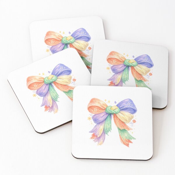 Item preview, Pastel Rainbow Bow Cute Coquette Ribbon Cottagecore Girly Art designed and sold by inkoutninja.
