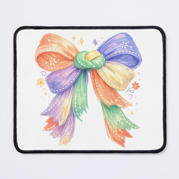 Item preview, Pastel Rainbow Bow Cute Coquette Ribbon Cottagecore Girly Art designed and sold by inkoutninja.