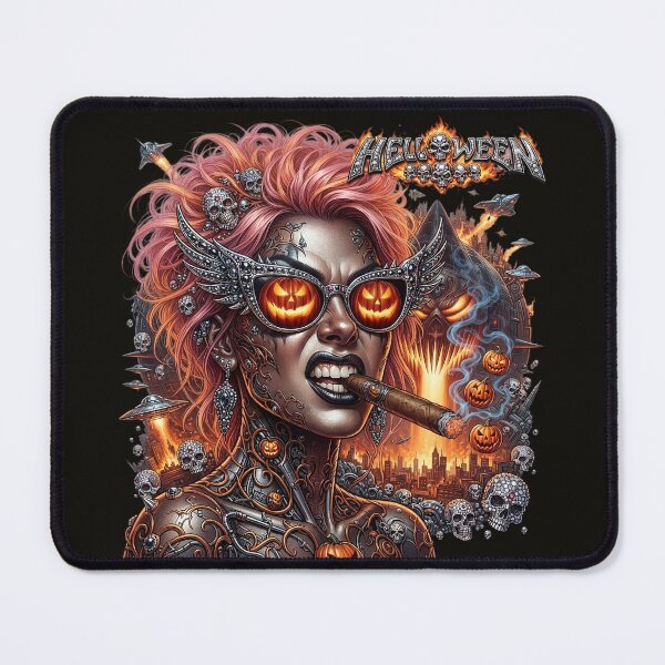 Item preview, Halloween Cyborg Woman Pumpkin Sunglasses Cigar designed and sold by Voodoo Store Paranormal Collections.